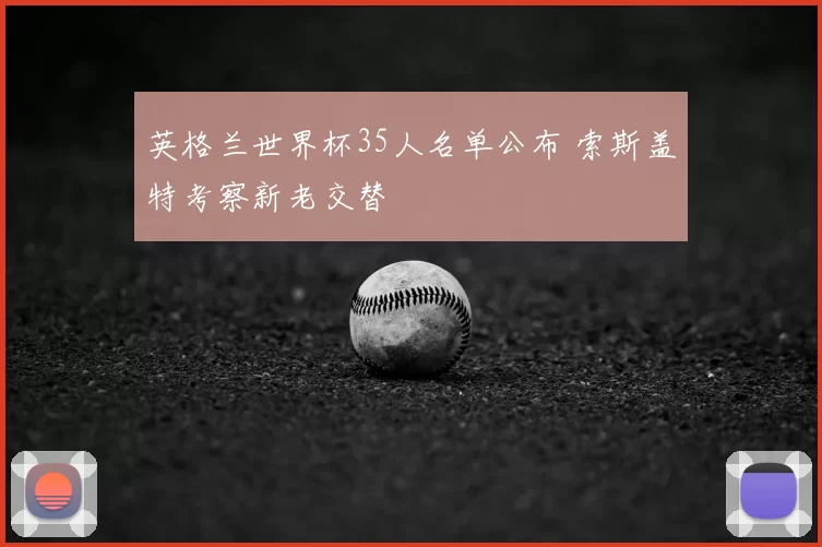 英格兰世界杯35人名单公布 索斯盖特考察新老交替